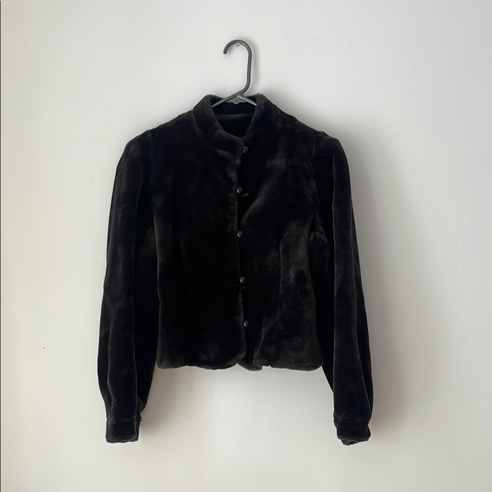Vintage Casper Faux Fur Dark Grey Women's Jacket